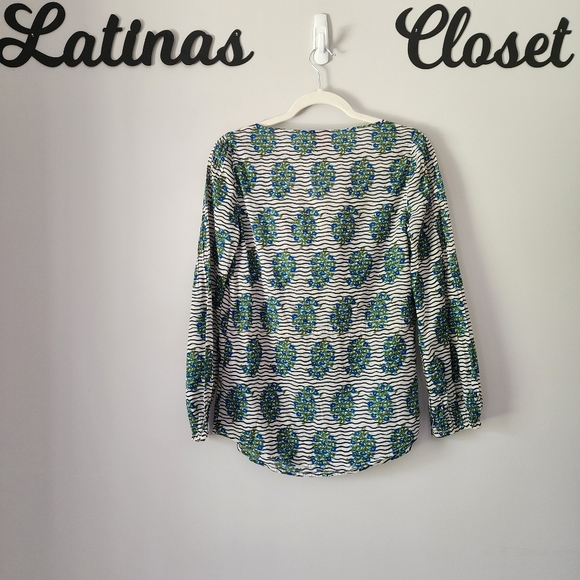 Tory Burch‎ Evaline Floral Voile Long Sleeve Blouse Size 2 - Picture 9 of 13